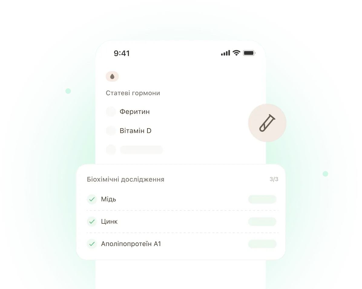 Персоналізований список аналізів